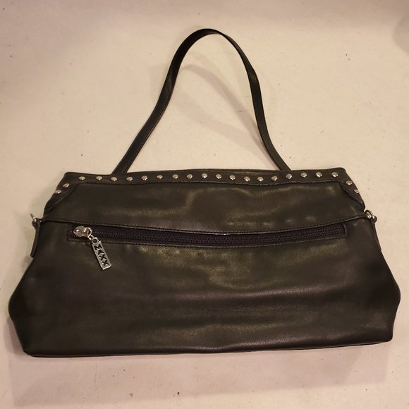 Maxx New York Handbag Black Leather Studded Clutch Purse Shoulder Bag - Picture 3 of 10